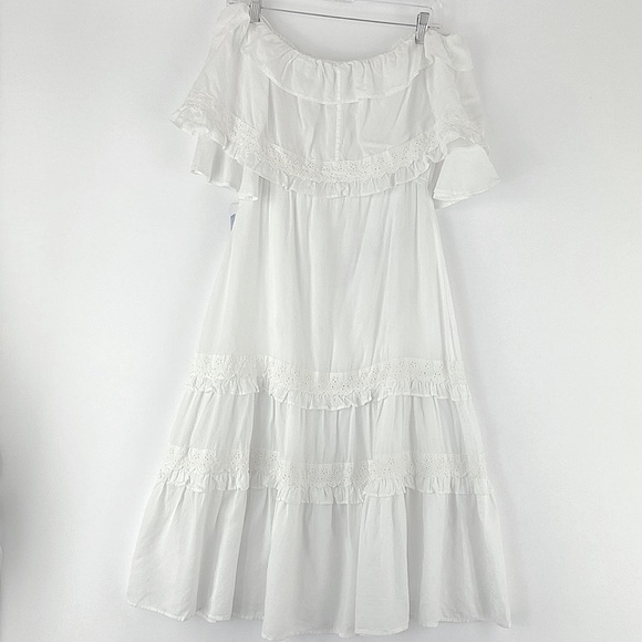 MAJORELLE Gemini Off the Shoulder Dress IN White Size S - Picture 7 of 7
